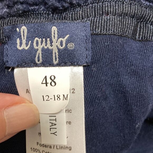 IL Gufo Kids Textured Pull On Hat with Flaps. Navy Blue. 12-18 months. - Picture 5 of 7